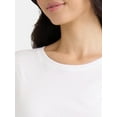 thumbnail image 5 of Time and Tru Women's Cotton Crewneck Tee with Short Sleeves, Size XS-XXXL, 5 of 5