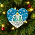 thumbnail image 4 of SLYNSHome Christmas Tree Family Ornament,Snowflake Blue Heart Shaped Ornament Sign Holiday Decorations, 4 of 7