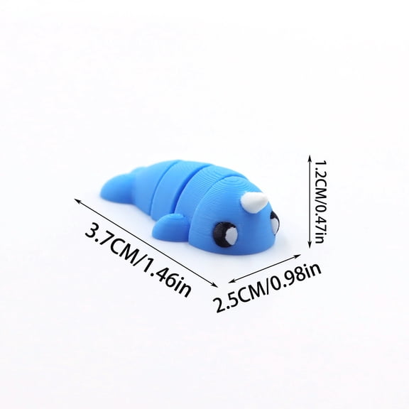 7pc Narwhal Size: 6*6*6cm 3D Printed Wild Animal Figurine