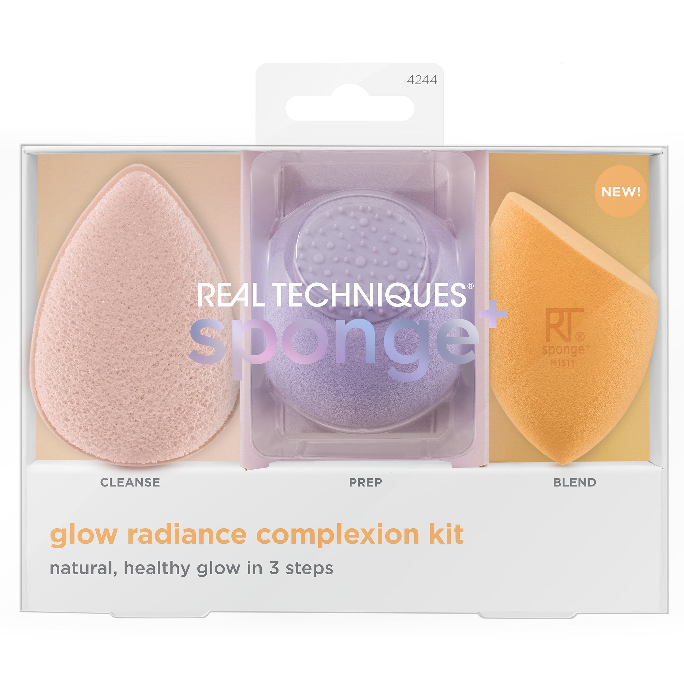 Vervolgen pindas Categorie Real Techniques Sponge+ Pro-Glow Radiance Complexion Kit, Beauty Makeup  Blenders for Facial Cleanser, Toner, and Foundation, 3 Piece Set -  Walmart.com