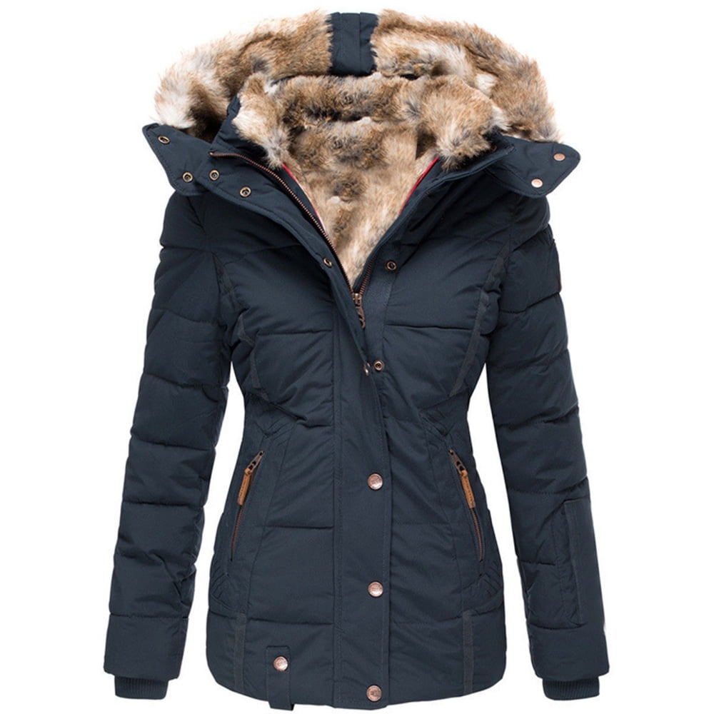 Women Casual Thicker Winter Jacket Windproof Warm Thicken Coats for Girl  Woman Mother Lover Apricot XXXL 