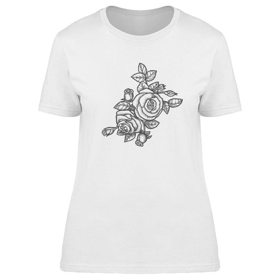 Roses With Leaves T-Shirt Women -Image by Shutterstock, Female x-Large