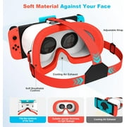 Newest VR Headset for Nintendo Switch & Switch OLED Model, 3D VR Glasses with Adjustable Lens for Virtual Reality Gaming Experience, Switch VR Labo Goggles Headset for Nintendo Switch(Red White)