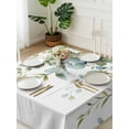thumbnail image 3 of Eucalyptus Green Suqare Tablecloth - 60 x 60 Inch, Gradient Leaves Retro Watercolor Plant Waterproof & StainResistant Tablecloth, Oil-proof Table Cover for Dining/Party/Wedding/Camping/Buffet, 3 of 9