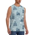 thumbnail image 2 of Uemuo Cute Hippopotamus Pattern Men's Sleeveless T-Shirt,Muscle Athletic Tank Top, Moisture-wicking Quick-dry Breathable Classic Tee Top for Gym Run Outdoor Sports-Small, 2 of 8