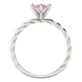 thumbnail image 4 of Solitaire Engagement Ring for Women - 2ct Simulated Pink Diamond in 14K White Gold Promise Ring, 4 of 6