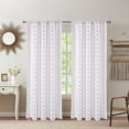 thumbnail image 6 of Invoibler Boho Floral Print Curtain Panels, Light Filtering Window Drapes for Bedroom and Living Room, Gray, 52" W x 84" L, Set of 2, 6 of 11