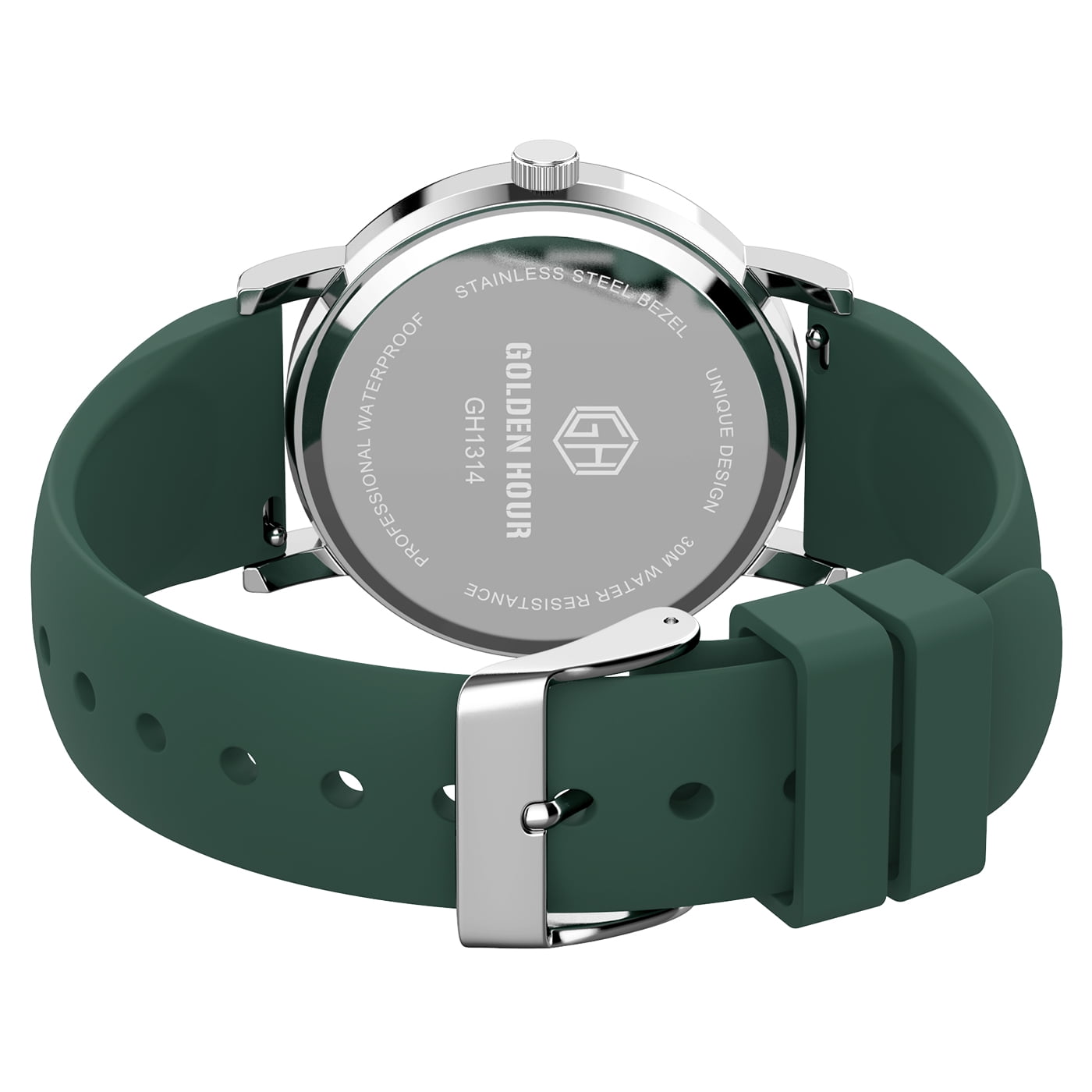 GOLDEN HOUR Waterproof Nurse Watch for Medical Professionals, Students Women Men - Military Time Luminouse Easy Read Dial, 24 Hour with Second Hand, Colorful Silicone Band