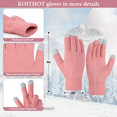 thumbnail image 4 of KOITHOT 3 Pieces Women Winter Beanie Hat Gloves Scarf Set, Soft Warm Thick Touch Screen Knitted Pink, 4 of 6