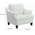 thumbnail image 5 of Benzara BM196652 Faux Leather Upholstered Wooden Chair with Tufted Cushioning & Wooden Feet, White & Black, 5 of 6