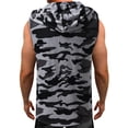 thumbnail image 2 of Outfmvch Tank Top for Men Fashion Casual Camouflage Hooded Breathable Sleeveless Vest Waist Womens Tops Grey, 2 of 7