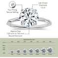 thumbnail image 5 of ALLORYA IGI Certified 1.50 Carat Solitaire Round Lab Grown White Diamond Textured Shank Engagement Ring for Women in 14K Solid White Gold, Size 9, 5 of 6