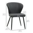 thumbnail image 3 of HOMCOM Dining Chairs Set of 2, Kitchen Chair with Linen-touch Upholstery, 3 of 10