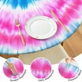 thumbnail image 4 of Colorful Mandala Tie Dye Pattern Round Fitted Tablecloth with Elastic Edge,Dining Table Cover Waterproof,Outdoor Round Tablecloth for Camping,Dining,Indoor and Outdoor, 4 of 7