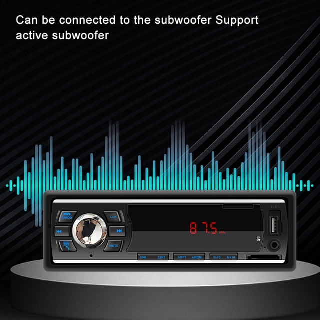 Receptor Reproductor MP3 para Coche Multifunción, Micrófono Integrado, Estéreo Multimedia, Macarena Reproductor de audio para automóvil