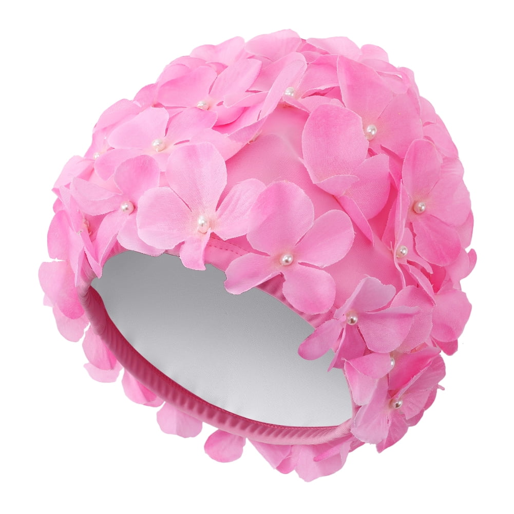 Uccdo Little Girls Retro Style Swimming Hats 3D Flower Petal Bathing