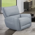 thumbnail image 2 of Furniture of America Larchvale Leather Pale Blue Zero Gravity Power Recliner with USB Port, 2 of 6
