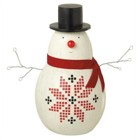 Midwest 14" White and Red Large Snowman Christmas Tabletop Figurine