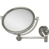 8 Inch Wall Mounted Extending Make-Up Mirror with Smooth Accents - Polished Nickel / 2X