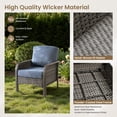 thumbnail image 3 of Vcatnet Patio Furniture Sets with Coffee Table 4 Pieces Sectional Sofa Rattan Wicker Outdoor Conversation Set with Loveseat Chair for Porch, Deck, Denim Blue, 3 of 11