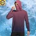 thumbnail image 2 of hotojiny Men's Hooded Sun Shirts with Mask Summer Fashion Fishing Shirts for Men Gradient Long Sleeve UPF 50 Hiking Light Jacket, 2 of 7