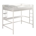 thumbnail image 4 of Novogratz Maxwell Metal Full Loft Bed with Desk & Shelves, Off White/Off White, 4 of 21