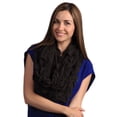 thumbnail image 2 of Chic Oversized Ruffle Knitted Infinity Scarf (Black), 2 of 2