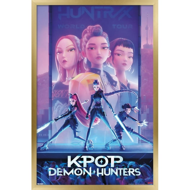Netflix KPop Demon Hunters (2025) - One Sheet Wall Poster, 14.725" x 22.375" Framed