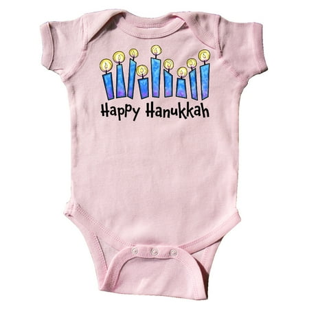 

Inktastic Happy Hanukkah with lit candles Gift Baby Boy or Baby Girl Bodysuit