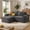 Gray, variant on Lofka 80" Sectional Sofas Black,Corduroy L Shaped Couch for Living Room Cloud Sofas,No Assembly Required