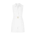 thumbnail image 5 of RYDCOT Rompers for Women V Neck Sleeveless Bodycon Short Pants Jumpsuits with Belt and Pockets White, 5 of 7