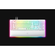 Razer BlackWidow V4 Pro - Mechanical Gaming Keyboard (Green Switch) - White Edition - US Layout - Wired