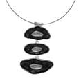 thumbnail image 4 of Black Blue Bio-Abstract Tiered Pendant Silver Tone Statement Choker Necklace, 4 of 5
