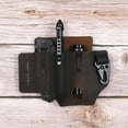 thumbnail image 3 of Multitool Sheath Pocket Organizer Leather Sheath outdoor hiking Tools Key Fob Sheath Pouch Brown, 3 of 9