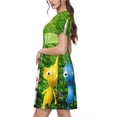 thumbnail image 4 of Lsque Pikmin Print Women's Casual Dress T-Shirt Summer Short Sleeve Scoop Neck Swing Dresses, 4 of 7