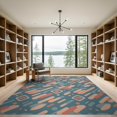 thumbnail image 2 of ODIKA 9'x12' Teal Abstract Geometric Washable Area Rug Modern Diagonal With Dynamic Shapes And Retro Flair Non-Slip, Chair-Friendly for Dining Room, Basement, Large Office, 2 of 7