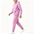 thumbnail image 5 of Gvtxlev Boys Tracksuits 2026 Long Sleeve Fleece Hoodies with Kangaroo Pocket Casual 2 Piece Jogger Set Solid Color Sizes 2-14 Years, 5 of 7