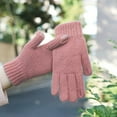 thumbnail image 2 of Penkiiy Winter Gloves for Women Women's Winter Screen Knit Warm Lining Three Finger Double Touchable Screen SMS Fingertip Design Mittens Pink Gloves, 2 of 4