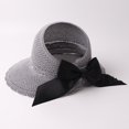 thumbnail image 3 of Women Summer Hat Visor Fold able Roll Up Wide Open Top Sun Beach Cap, 3 of 4