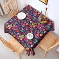thumbnail image 2 of Pioneer Flower Floral Print Pattern Square Tablecloth,Waterproof Square Table Cover,Wipeable Spillproof Washable Table Cover for Home Kitchen Party Decor 52"x52"(132x132cm), 2 of 6