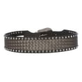 thumbnail image 2 of 2 3/4" Wide Western Braided Woven Rhinestone Tapered Contour Leather Belt, 2 of 3