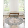 thumbnail image 3 of Unique Loom Baracoa Collection Area Rug - Rumba (8' Octagon Light Blue/Cream), 3 of 10