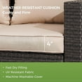 thumbnail image 5 of CozyHom Outdoor Patio Chairs Set Of 2 And Ottoman Rattan Conversation Sectional Sofa Sets, PE Wicker Rattan Patio Furniture Set, Patio Benches Coffee Table With Cushions, Khaki, 5 of 10