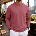 thumbnail image 6 of Hsovts Men's T-Shirt Long Sleeve Crewneck Cotton Tees Watermelon Red L, 6 of 9
