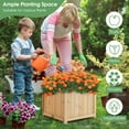 thumbnail image 6 of Patiojoy Fir Wood Raised Garden Bed Outdoor Elevated Planter w/Drainage Hole Folding Square Planter Box 15" x 15" x 12.5", 6 of 10