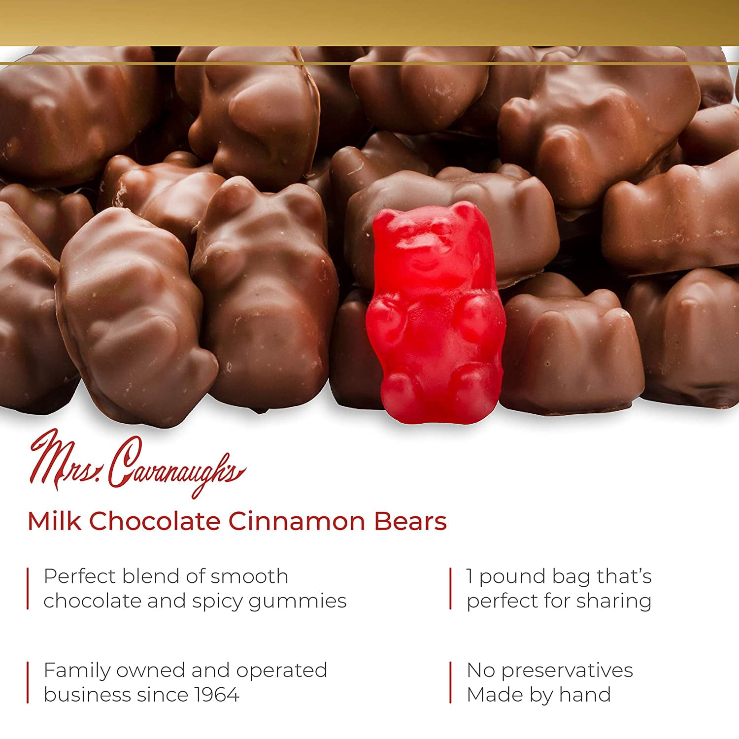 Sweet's Chocolate Cinnamon Bears Candies, 14 Oz. (Pack of 4)