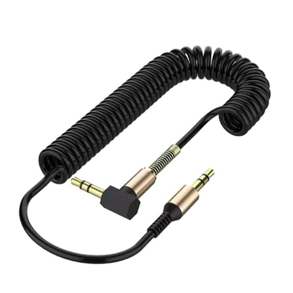 Coiled 3.5mm Car AUXs Sound Cable Adapter Wire Line to 3.5mm Male Speakers Cable for Car