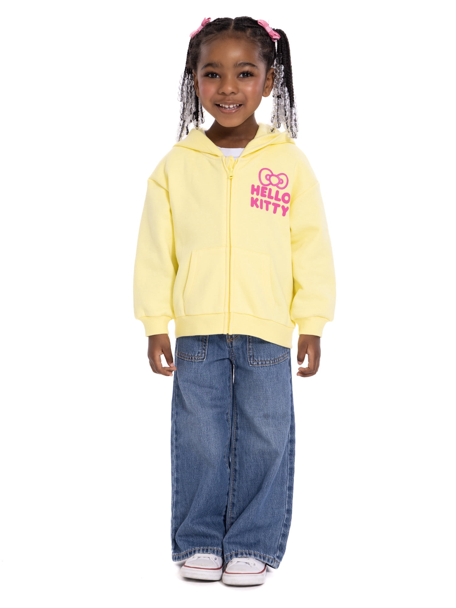 Hello Kitty Toddler Girls' Full Zip Graphic Hoodie, Sizes 12M-5T