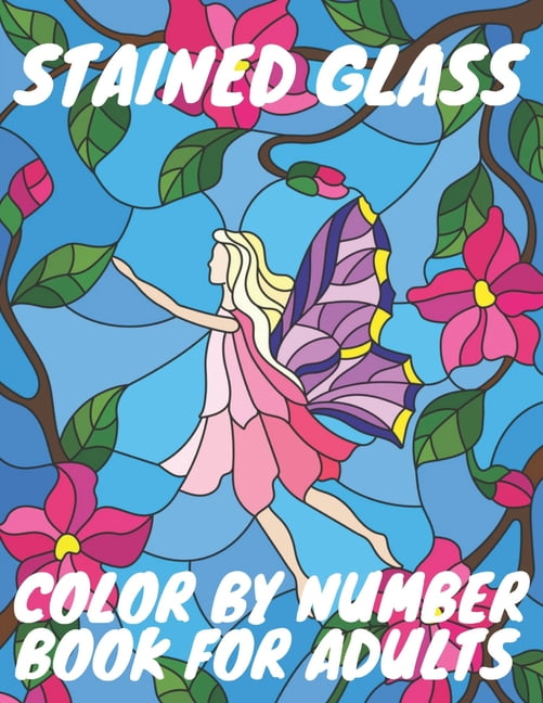 Stained Glass Color By Number Book For Adults Nature, Landscapes