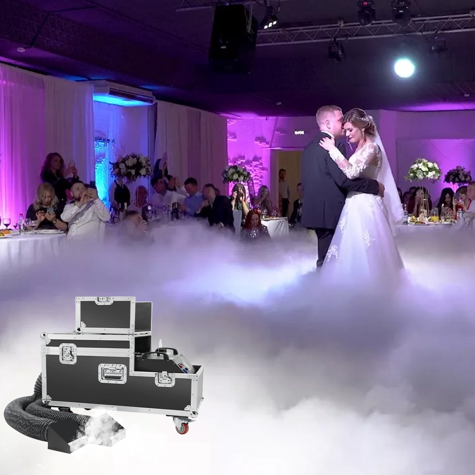 2000W Low Lying Fog Machine, Fog Machine with DMX Remote Control Professional fog machine Water Based Fog Machine, Perfect for Wedding, Halloween, Party and Smoke Stage Effect